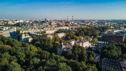 Panoramic view of Saint Petersburg, drone photo