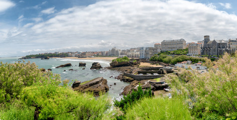 Obraz premium View of Biarritz beach by the Atlantic ocean, France