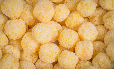 food background: corn balls cornflakes