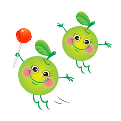 Apple, vector character on a white background.