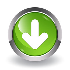 Download icon glossy green button