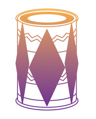 dholak drum with decorative indian style icon over white background, vector illustration