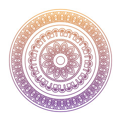 Indian mandala icon over white background, vector illustration