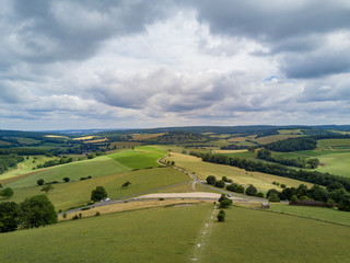 Fototapeta na wymiar Beautiful aerial country side view around Chichester