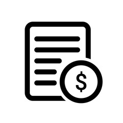 Billing vector icon, invoice symbol. Simple, flat design for web or mobile app