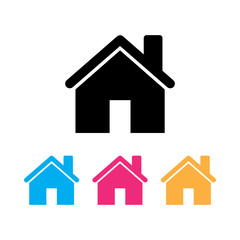 Home vector icon, house symbol. Simple, flat design for web or mobile app