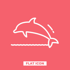 Obraz premium Dolphin vector icon, dolphin, vector illustration