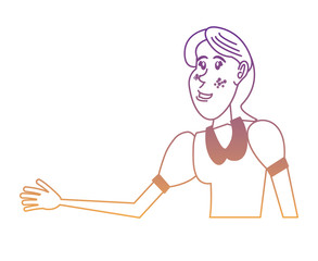 Farmer woman wearing a dress icon over white background, vector illustration