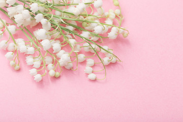 lilies of the valley on  paper background