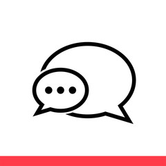 Chat vector icon, dialog symbol. Simple, flat design for web or mobile app