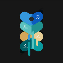 Flat design geometric infographics, arrow shape vector sticker or label, price tags, offer promotion badge, icon design, paper style layout for data graphic visualization step by step process, for