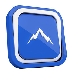 ikona plastikowa 3D niebieski kwadrat pierścień © vempireart