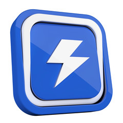 ikona plastikowa 3D niebieski kwadrat pierścień