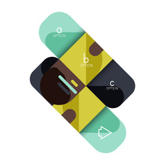 Infographics option and step by step in rounded squares, element of chart, graph, diagram with options, parts, processes