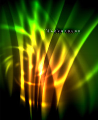 Neon glowing techno lines, hi-tech futuristic abstract background template with square shapes