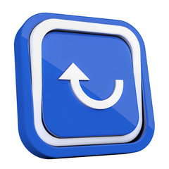 ikona plastikowa 3D niebieski kwadrat pierścień