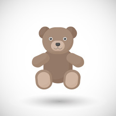 Vector flat icon of teddy bear toy