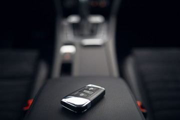 Car key inside. Car keys on panel