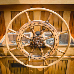 Steering wheel of a traditional sailing ship