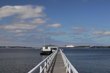 malerische Seebrücke an der Ostsee