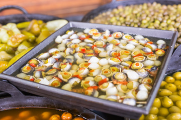 Olives stuffed with fish and anchovies