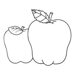 Cute cartoon apple on white background for children’s prints, t-shirt and funny and friendly character for kids