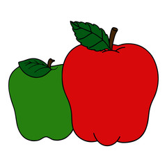 Cute cartoon apple on white background for children’s prints, t-shirt and funny and friendly character for kids