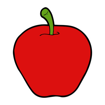 Cute cartoon apple on white background for children’s prints, t-shirt and funny and friendly character for kids