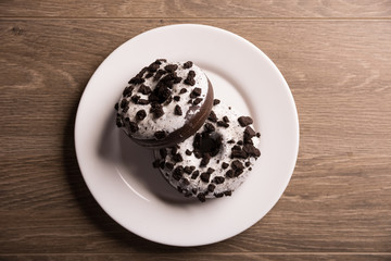 doughnut, food, dessert, sweet, chocolate, isolated, white, delicious, breakfast, baked, snack, bakery, closeup
