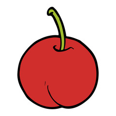 Peach cartoon illustration isolated on white background for children color book