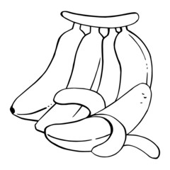 Banana cartoon illustration isolated on white background for children color book
