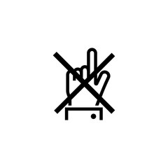Do Not Touch Finger. Flat Vector Icon illustration. Simple black symbol on white background. Do Not Touch Finger sign design template for web and mobile UI element