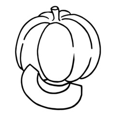 Pumpkin cartoon illustration isolated on white background for children color book