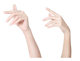 hand woman beauty skin care with clipping path