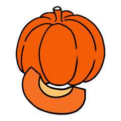 Pumpkin cartoon illustration isolated on white background for children color book