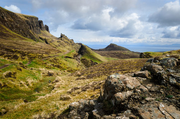 Isle of skye, Quiraing mountain, Scotland scenic landscape