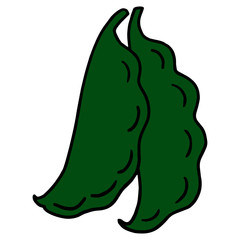 Peas cartoon illustration isolated on white background for children color book