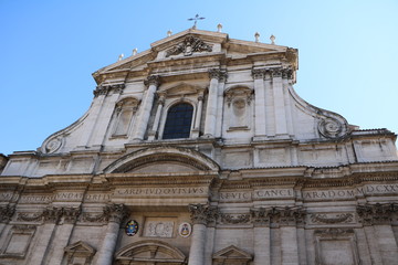 Obraz premium Basilica di Sant Eustachio in Campo Marzio nearby Pantheon in Rome, Italy