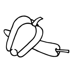 Chilli cartoon illustration isolated on white background for children color book