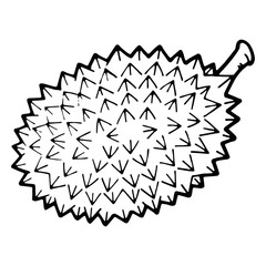 Durian cartoon illustration isolated on white background for children color book