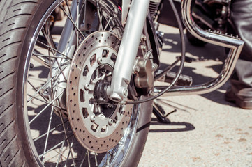 chrome parts of motorcycle engine, motorcycle engine