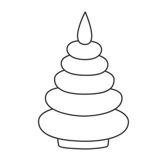 Pyramid toy line doodle vector illustration