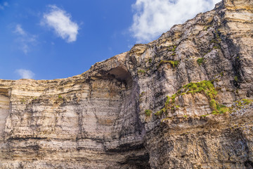 Dwejra, the island of Gozo, Malta. Coastal cliffs