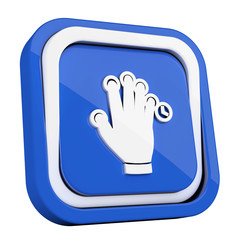 Obraz premium ikona plastikowa 3D niebieski kwadrat pierścień