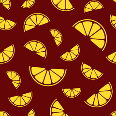 Lemon slices seamless pattern.