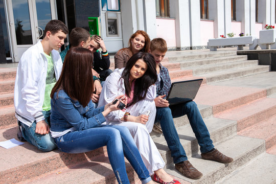 Group of male and female students
