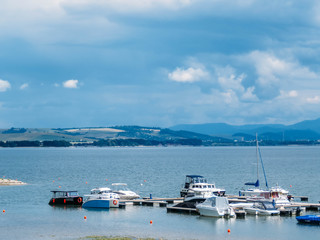 summer Lake and mountains