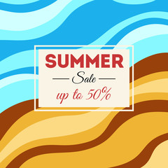 Summer sale background with wavy stripes.