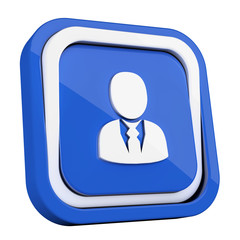 ikona plastikowa 3D niebieski kwadrat pierścień