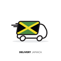 Jamaica delivery van. Country logistics concept